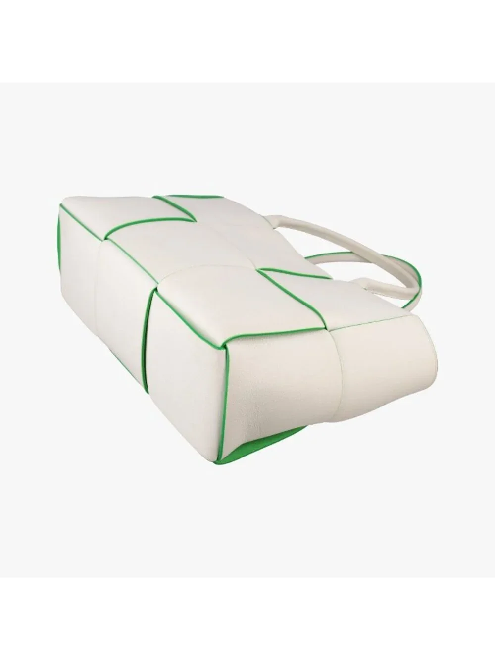 Bottega Veneta the Arco Tote White Green Lambskin